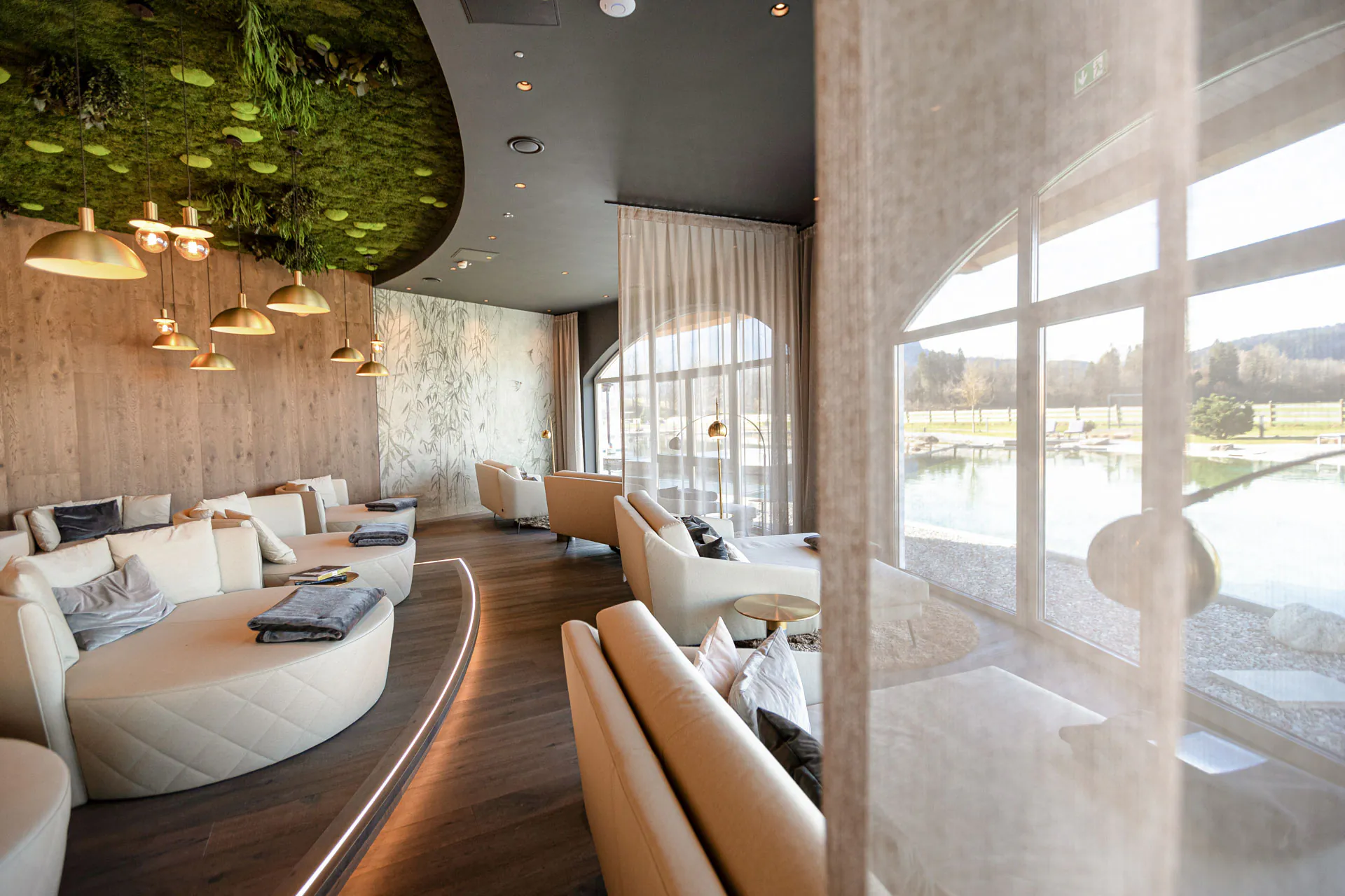 Hanging Garden Lounge Hotel Deckenbegruenunggreene — Deckenbegrünung von MOOSMOOS